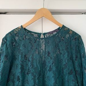 Plus Size Green Lace Long Sleeve Dress from M&S